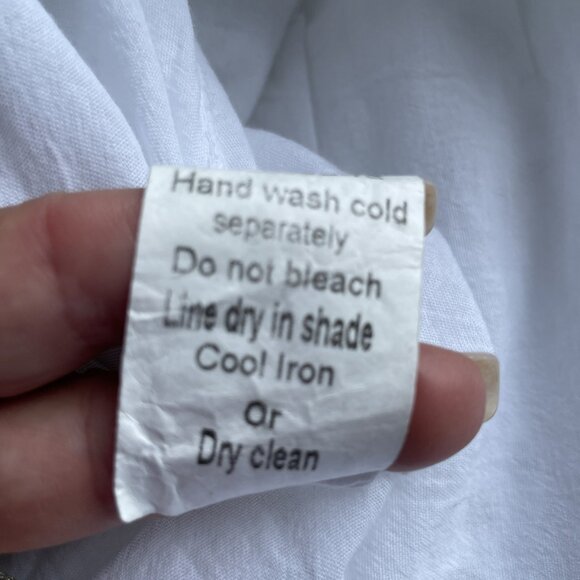 Valentina Naldi Eyelet Baby Doll Dress Size L White Tiered Italy Y2K Cottagecore - Picture 9 of 11